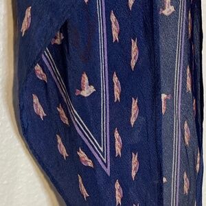 vintage kenzo bird print silk scarf